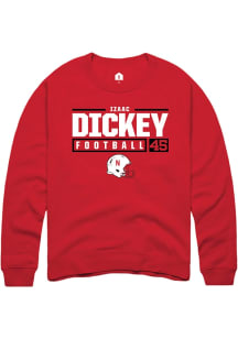 Izaac Dickey Rally Mens Red Nebraska Cornhuskers NIL Stacked Box Crew Sweatshirt