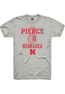 Skyler Pierce Ash Nebraska Cornhuskers NIL Sport Icon Short Sleeve T Shirt