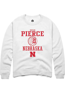 Skyler Pierce Rally Mens White Nebraska Cornhuskers NIL Sport Icon Crew Sweatshirt