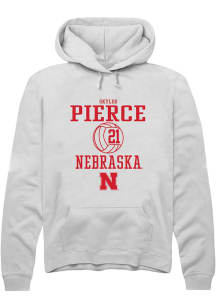 Skyler Pierce Rally Mens White Nebraska Cornhuskers NIL Sport Icon Hooded Sweatshirt