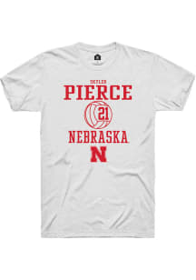Skyler Pierce White Nebraska Cornhuskers NIL Sport Icon Short Sleeve T Shirt