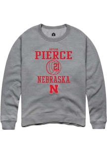 Skyler Pierce Rally Mens Graphite Nebraska Cornhuskers NIL Sport Icon Crew Sweatshirt