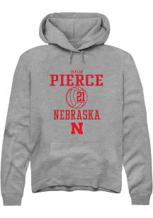 Skyler Pierce Rally Mens Graphite Nebraska Cornhuskers NIL Sport Icon Hooded Sweatshirt