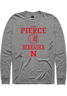 Skyler Pierce Rally Mens Graphite Nebraska Cornhuskers NIL Sport Icon Tee