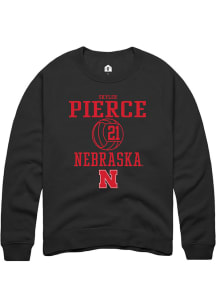 Skyler Pierce Rally Mens Black Nebraska Cornhuskers NIL Sport Icon Crew Sweatshirt