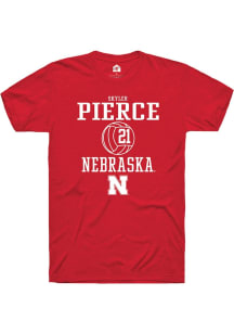 Skyler Pierce Red Nebraska Cornhuskers NIL Sport Icon Short Sleeve T Shirt