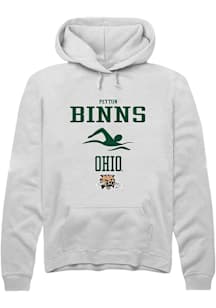 Peyton Binns  Rally Ohio Bobcats Mens White NIL Sport Icon Long Sleeve Hoodie
