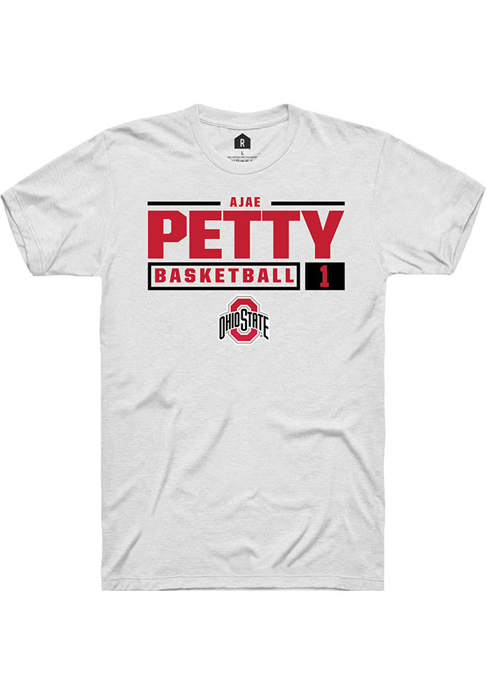 Ajae Petty Ohio State Buckeyes Rally NIL Stacked Box Short Sleeve T Shirt