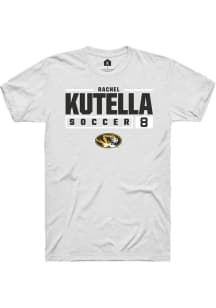 Rachel Kutella  Missouri Tigers White Rally NIL Stacked Box Short Sleeve T Shirt