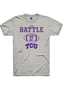 Trent Battle  TCU Horned Frogs Ash Rally NIL Sport Icon Short Sleeve T Shirt