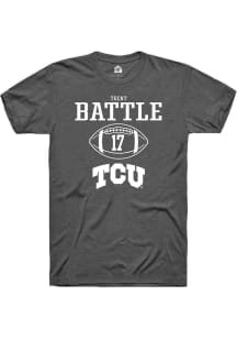 Trent Battle  TCU Horned Frogs Dark Grey Rally NIL Sport Icon Short Sleeve T Shirt