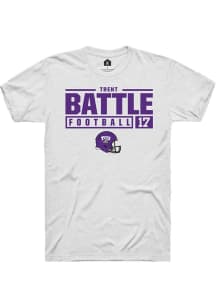 Trent Battle  TCU Horned Frogs White Rally NIL Stacked Box Short Sleeve T Shirt