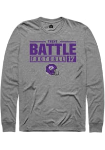 Trent Battle  TCU Horned Frogs Graphite Rally NIL Stacked Box Long Sleeve T Shirt