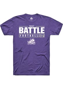 Trent Battle  TCU Horned Frogs Purple Rally NIL Stacked Box Short Sleeve T Shirt