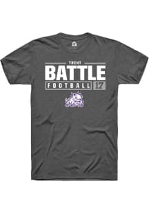 Trent Battle  TCU Horned Frogs Dark Grey Rally NIL Stacked Box Short Sleeve T Shirt