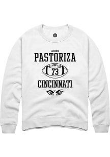 Aiden Pastoriza  Rally Cincinnati Bearcats Mens White NIL Sport Icon Long Sleeve Crew Sweatshirt