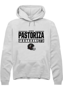 Aiden Pastoriza Rally Mens White Cincinnati Bearcats NIL Stacked Box Hooded Sweatshirt