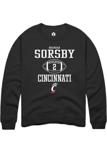 Brendan Sorsby  Rally Cincinnati Bearcats Mens Black NIL Sport Icon Long Sleeve Crew Sweatshirt