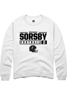 Brendan Sorsby  Rally Cincinnati Bearcats Mens White NIL Stacked Box Long Sleeve Crew Sweatshirt