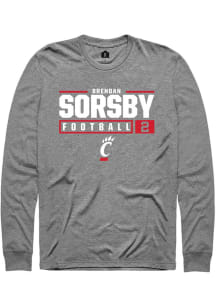 Brendan Sorsby  Cincinnati Bearcats Graphite Rally NIL Stacked Box Long Sleeve T Shirt