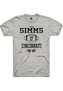 Brian Simms Ash Cincinnati Bearcats NIL Sport Icon Short Sleeve T Shirt