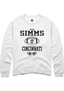 Brian Simms  Rally Cincinnati Bearcats Mens White NIL Sport Icon Long Sleeve Crew Sweatshirt