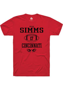 Brian Simms Red Cincinnati Bearcats NIL Sport Icon Short Sleeve T Shirt