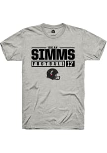 Brian Simms Ash Cincinnati Bearcats NIL Stacked Box Short Sleeve T Shirt