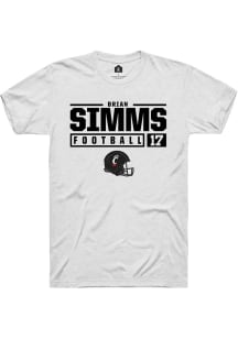 Brian Simms White Cincinnati Bearcats NIL Stacked Box Short Sleeve T Shirt