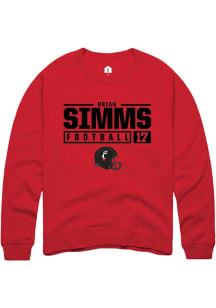 Brian Simms  Rally Cincinnati Bearcats Mens Red NIL Stacked Box Long Sleeve Crew Sweatshirt