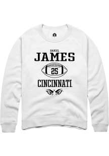 Daniel James  Rally Cincinnati Bearcats Mens White NIL Sport Icon Long Sleeve Crew Sweatshirt