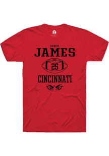 Daniel James  Cincinnati Bearcats Red Rally NIL Sport Icon Short Sleeve T Shirt