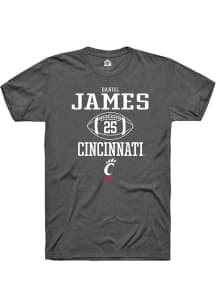 Daniel James  Cincinnati Bearcats Dark Grey Rally NIL Sport Icon Short Sleeve T Shirt