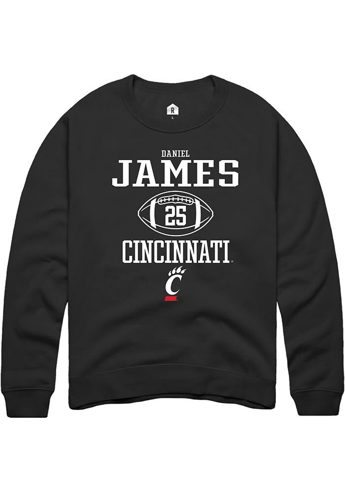 Daniel James Rally Cincinnati Bearcats Mens Black NIL Sport Icon Long Sleeve Crew Sweatshirt