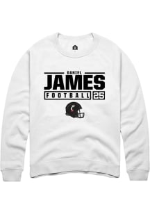 Daniel James  Rally Cincinnati Bearcats Mens White NIL Stacked Box Long Sleeve Crew Sweatshirt