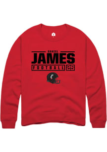 Daniel James  Rally Cincinnati Bearcats Mens Red NIL Stacked Box Long Sleeve Crew Sweatshirt