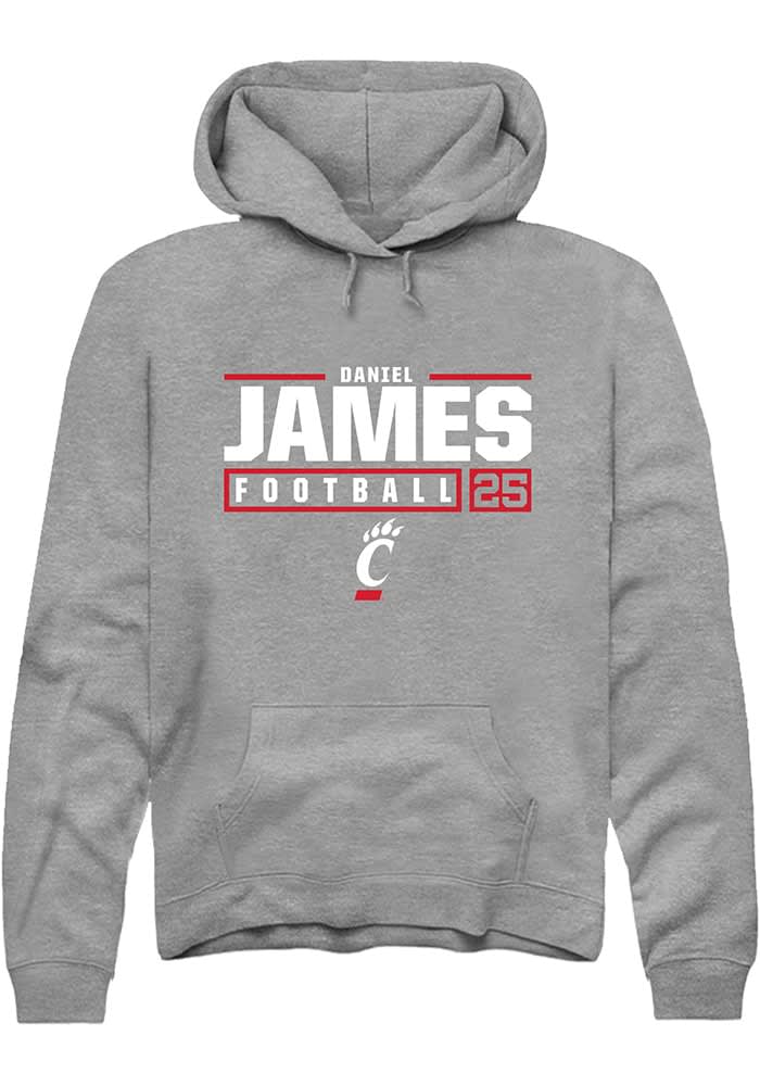 Daniel James Rally Cincinnati Bearcats Mens Graphite NIL Stacked Box Long Sleeve Hoodie