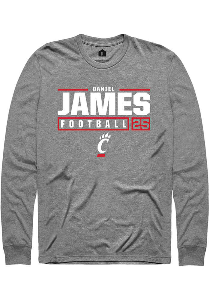 Daniel James Cincinnati Bearcats Graphite Rally NIL Stacked Box Long Sleeve T Shirt