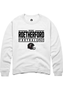 Deebo Roetherford  Rally Cincinnati Bearcats Mens White NIL Stacked Box Long Sleeve Crew Sweatsh..