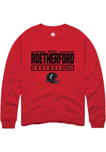 Deebo Roetherford  Rally Cincinnati Bearcats Mens Red NIL Stacked Box Long Sleeve Crew Sweatshir..