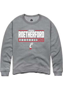 Deebo Roetherford  Rally Cincinnati Bearcats Mens Graphite NIL Stacked Box Long Sleeve Crew Swea..