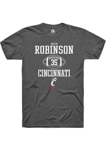 Drew Robinson  Cincinnati Bearcats Dark Grey Rally NIL Sport Icon Short Sleeve T Shirt