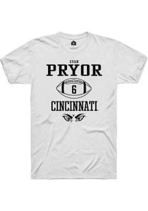 Evan Pryor  Cincinnati Bearcats White Rally NIL Sport Icon Short Sleeve T Shirt