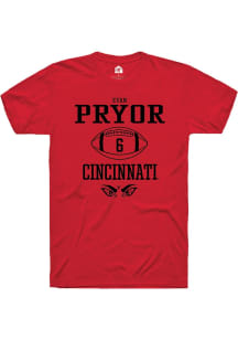 Evan Pryor  Cincinnati Bearcats Red Rally NIL Sport Icon Short Sleeve T Shirt