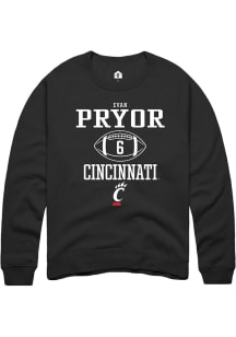 Evan Pryor  Rally Cincinnati Bearcats Mens Black NIL Sport Icon Long Sleeve Crew Sweatshirt