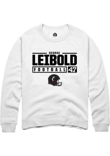 George Leibold  Rally Cincinnati Bearcats Mens White NIL Stacked Box Long Sleeve Crew Sweatshirt