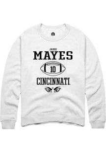 Jamoi Mayes Rally Mens White Cincinnati Bearcats NIL Sport Icon Crew Sweatshirt