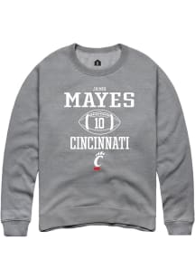 Jamoi Mayes Rally Mens Graphite Cincinnati Bearcats NIL Sport Icon Crew Sweatshirt