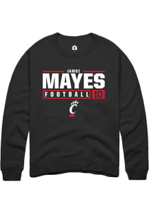 Jamoi Mayes Rally Mens Black Cincinnati Bearcats NIL Stacked Box Crew Sweatshirt