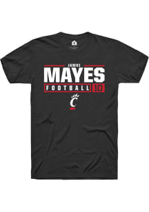 Jamoi Mayes Black Cincinnati Bearcats NIL Stacked Box Short Sleeve T Shirt